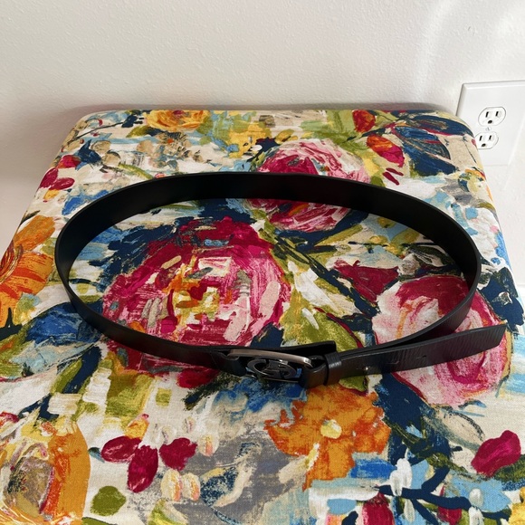 Authentic Giorgio Armani adjustable black leather belt size 54 - Picture 7 of 13